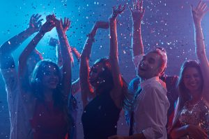 Wedding couple celebrating at Manor on High venue
