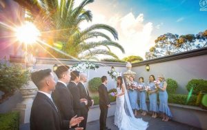 Courtyard area at Manor on High for weddings