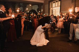 Summer wedding reception setup at Manor on High